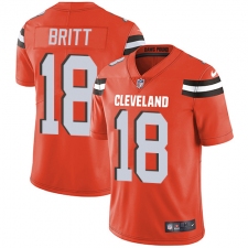 Youth Nike Cleveland Browns #18 Kenny Britt Elite Orange Alternate NFL Jersey