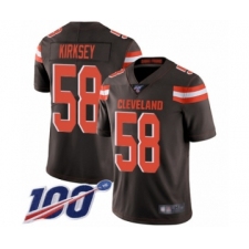 Men's Cleveland Browns #58 Christian Kirksey Brown Team Color Vapor Untouchable Limited Player 100th Season Football Jersey