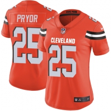 Women's Nike Cleveland Browns #25 Calvin Pryor Elite Orange Alternate NFL Jersey