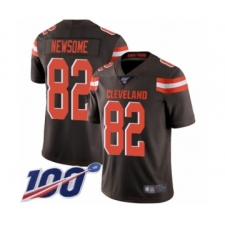 Men's Cleveland Browns #82 Ozzie Newsome Brown Team Color Vapor Untouchable Limited Player 100th Season Football Jersey