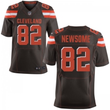 Men's Nike Cleveland Browns #82 Ozzie Newsome Elite Brown Team Color NFL Jersey