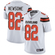 Men's Nike Cleveland Browns #82 Ozzie Newsome White Vapor Untouchable Limited Player NFL Jersey
