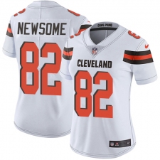 Women's Nike Cleveland Browns #82 Ozzie Newsome Elite White NFL Jersey