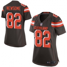 Women's Nike Cleveland Browns #82 Ozzie Newsome Game Brown Team Color NFL Jersey