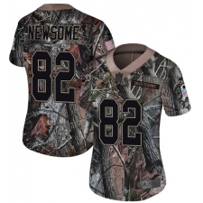 Women's Nike Cleveland Browns #82 Ozzie Newsome Limited Camo Rush Realtree NFL Jersey