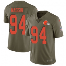 Youth Nike Cleveland Browns #94 Carl Nassib Limited Olive 2017 Salute to Service NFL Jersey