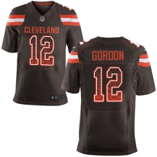 Men's Nike Cleveland Browns #12 Josh Gordon Elite Brown Home Drift Fashion NFL Jersey