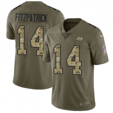 Men's Nike Tampa Bay Buccaneers #14 Ryan Fitzpatrick Limited Olive/Camo 2017 Salute to Service NFL Jersey