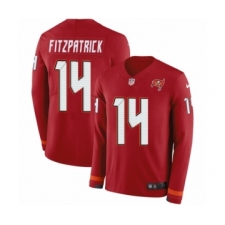 Men's Nike Tampa Bay Buccaneers #14 Ryan Fitzpatrick Limited Red Therma Long Sleeve NFL Jersey
