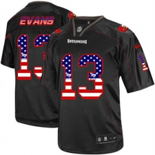 Men's Nike Tampa Bay Buccaneers #13 Mike Evans Elite Black USA Flag Fashion NFL Jersey