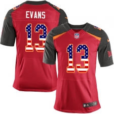 Men's Nike Tampa Bay Buccaneers #13 Mike Evans Elite Red Home USA Flag Fashion NFL Jersey