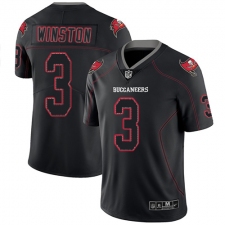 Men's Nike Tampa Bay Buccaneers #3 Jameis Winston Limited Lights Out Black Rush NFL Jersey