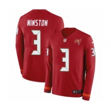 Men's Nike Tampa Bay Buccaneers #3 Jameis Winston Limited Red Therma Long Sleeve NFL Jersey