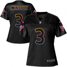Women's Nike Tampa Bay Buccaneers #3 Jameis Winston Game Black Fashion NFL Jersey