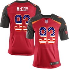 Men's Nike Tampa Bay Buccaneers #93 Gerald McCoy Elite Red Home USA Flag Fashion NFL Jersey