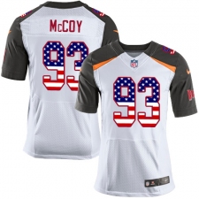 Men's Nike Tampa Bay Buccaneers #93 Gerald McCoy Elite White Road USA Flag Fashion NFL Jersey