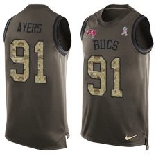 Men's Nike Tampa Bay Buccaneers #91 Robert Ayers Limited Green Salute to Service Tank Top NFL Jersey