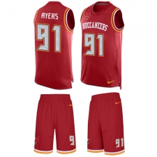 Men's Nike Tampa Bay Buccaneers #91 Robert Ayers Limited Red Tank Top Suit NFL Jersey
