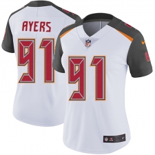 Women's Nike Tampa Bay Buccaneers #91 Robert Ayers White Vapor Untouchable Limited Player NFL Jersey