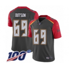 Men's Tampa Bay Buccaneers #69 Demar Dotson Limited Gray Inverted Legend 100th Season Football Jersey