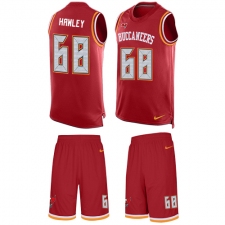 Men's Nike Tampa Bay Buccaneers #68 Joe Hawley Limited Red Tank Top Suit NFL Jersey
