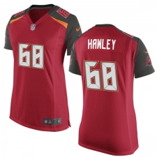 Women's Nike Tampa Bay Buccaneers #68 Joe Hawley Game Red Team Color NFL Jersey