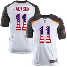 Men's Nike Tampa Bay Buccaneers #11 DeSean Jackson Elite White Road USA Flag Fashion NFL Jersey