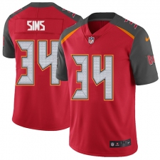 Men's Nike Tampa Bay Buccaneers #34 Charles Sims Red Team Color Vapor Untouchable Limited Player NFL Jersey