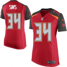 Women's Nike Tampa Bay Buccaneers #34 Charles Sims Game Red Team Color NFL Jersey