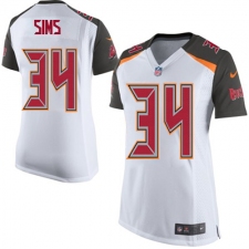 Women's Nike Tampa Bay Buccaneers #34 Charles Sims Game White NFL Jersey