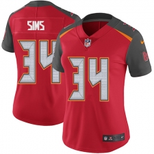 Women's Nike Tampa Bay Buccaneers #34 Charles Sims Red Team Color Vapor Untouchable Limited Player NFL Jersey