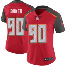 Women's Nike Tampa Bay Buccaneers #90 Chris Baker Red Team Color Vapor Untouchable Limited Player NFL Jersey