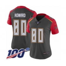 Women's Tampa Bay Buccaneers #80 O. J. Howard Limited Gray Inverted Legend 100th Season Football Jersey