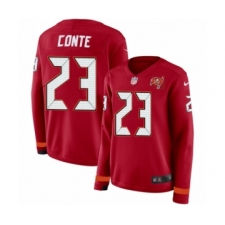Women's Nike Tampa Bay Buccaneers #23 Chris Conte Limited Red Therma Long Sleeve NFL Jersey