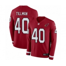 Men's Nike Arizona Cardinals #40 Pat Tillman Limited Red Therma Long Sleeve NFL Jersey