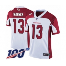 Men's Arizona Cardinals #13 Kurt Warner White Vapor Untouchable Limited Player 100th Season Football Jersey