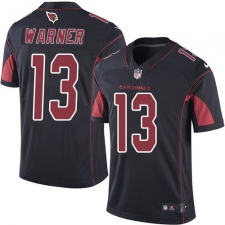 Youth Nike Arizona Cardinals #13 Kurt Warner Limited Black Rush Vapor Untouchable NFL Jersey