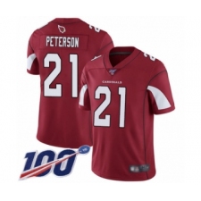 Men's Arizona Cardinals #21 Patrick Peterson Red Team Color Vapor Untouchable Limited Player 100th Season Football Jersey