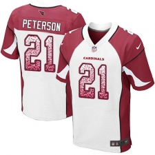 Men's Nike Arizona Cardinals #21 Patrick Peterson Elite White Road Drift Fashion NFL Jersey