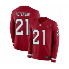 Men's Nike Arizona Cardinals #21 Patrick Peterson Limited Red Therma Long Sleeve NFL Jersey