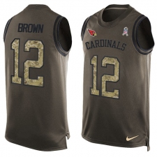 Men's Nike Arizona Cardinals #12 John Brown Limited Green Salute to Service Tank Top NFL Jersey