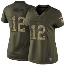 Women's Nike Arizona Cardinals #12 John Brown Elite Green Salute to Service NFL Jersey