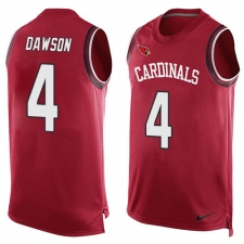 Men's Nike Arizona Cardinals #4 Phil Dawson Limited Red Player Name & Number Tank Top NFL Jersey