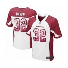 Men's Arizona Cardinals #32 Budda Baker Elite White Road Drift Fashion Football Jersey