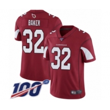 Men's Arizona Cardinals #32 Budda Baker Red Team Color Vapor Untouchable Limited Player 100th Season Football Jersey