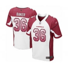 Men's Arizona Cardinals #36 Budda Baker Elite White Road Drift Fashion Football Jersey