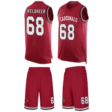 Men's Nike Arizona Cardinals #68 Jared Veldheer Limited Red Tank Top Suit NFL Jersey