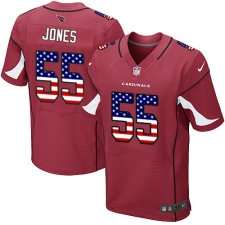 Men's Nike Arizona Cardinals #55 Chandler Jones Elite Red Home USA Flag Fashion NFL Jersey
