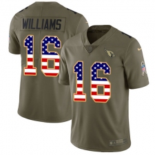 Youth Nike Arizona Cardinals #16 Chad Williams Limited Olive/USA Flag 2017 Salute to Service NFL Jersey