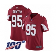 Youth Arizona Cardinals #95 Rodney Gunter Red Team Color Vapor Untouchable Limited Player 100th Season Football Jersey